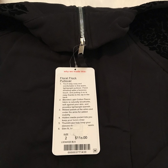 Nwt lululemon Floral flock pullover black size 2 - Picture 5 of 8